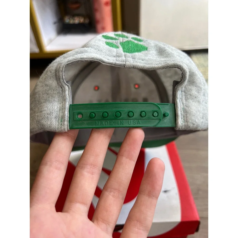 Vintage Ohio University Bobcats SnapBack Hat Grey Made In USA Wool Inside